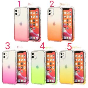 Shscase Stoßfeste Hülle mit Farbverlauf, 3in1 für iPhone 11 12 Mini PRO MAX XR X SE2020 7 8 für SamsungA01 A11 A21S A31 A02S A12S A52 A72