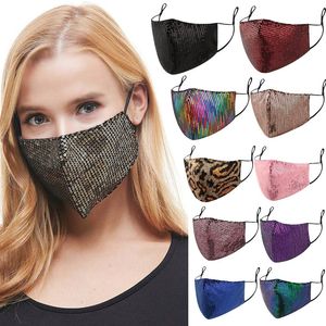 20 pz maschere di moda designer adulto estate protezione solare paillettes riutilizzabile maschera per il viso traspirante antipolvere sottile personalità maschera facciale