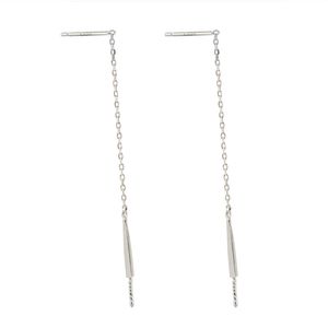 Pearl Drop Earring Inställningar 925 Sterling Silver Chain Earrings Blank DIY 5 Pairs