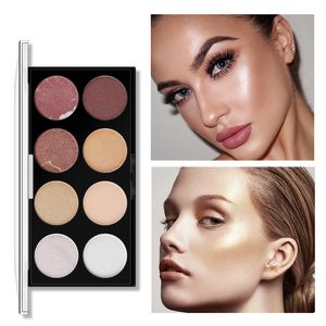 8-Farben-Highlighte-Contour-Gesichtsbronzer-Palette Face Contour Matte Shimmer Highlight-Puderpalette