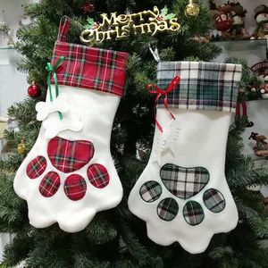 Commercio estero zampa di cane creativa calza di Natale accessori decorazione forniture ciondolo albero borsa regalo