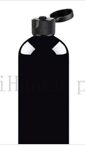 20шт 500мл черный круглые пустые пластиковые бутылки флип-топ крышки, черный многоразового использования бутылок из ПЭТ