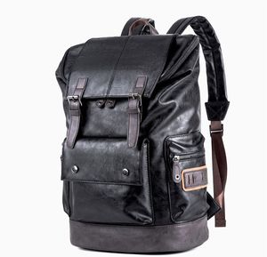 Men Backpack Fashion Waterproof PU Leather Backpack Male Travel Casual School Bag For Women