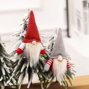 Süsler Bebek Dekor Noel Çizgili Cap Faceless Gnome Santa Doll kolye Nordic Gnome Kara Tanrı Doll DLH455 Asma Yılbaşı Ağacı