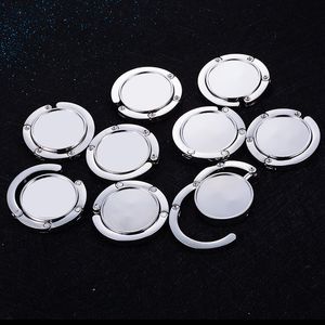 100pcs 45mm Çap Metal Katlanabilir Portatif Cüzdan Çanta Kanca Tablo El Çantası Askı Tutucu Düğün Masası Katlama