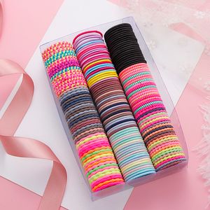 50st/mycket nya flickor s￶ta f￤rgglada grundl￤ggande elastiska slips gummi scrunchie ring gummiband barn mode h￥rtillbeh￶r