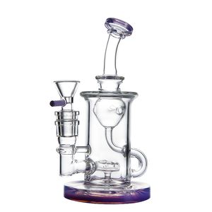 6 Zoll Mini Heady Recycler Glasbongs Klein Glas Wasserpfeifen Glasbong Kleine Dab Bohrinseln Duschkopf Perc Wasserpfeifen Wasserpfeife XL-2071