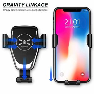 Automatic Gravity Qi Wireless Car Charger Mount For IPhone XS Max XR X Samsung S10 S9 10W Fast Charging Phone Holder