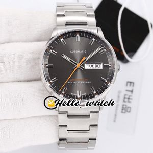 ETF 40mm Commander Date M021.431.11.061.01 ETA 2836 Automatic Mens Watch Gray Orange Dial Sapphire Stainless Steel Band Watches Hello_watch
