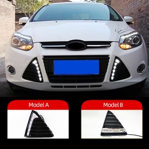 2Pcs For Ford Focus 3 MK3 2012 2013 2014 2015 DRL Daytime Running Lights 12V LED Daylight Fog lamp waterproof