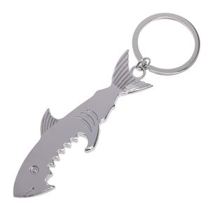 Shark Shaped Beer Opener Fish Key Ring Alloy Beer Bottle Openers Pendant Portable Multifunction Opener Keyring Party Gift