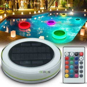 Sol pool lampor RGB utomhus LED trädgård simning damm ljus pool float belysning lampa fest dekoration