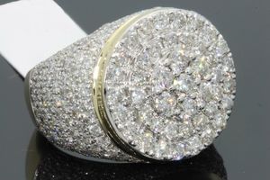 Горячий выбыл на 18 тыс. Золотое мужское кольцо Европейское и американское Полное бриллиант микроиннатин Циркон Кольцо Бизнес-кольцо