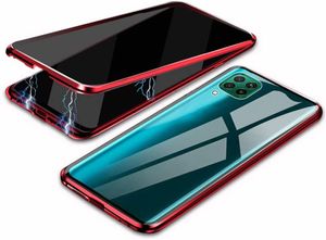 Magnetyczny Adsorpcja Metalowa skrzynka Zderzakowa Anti Spy Prywatność Szkło Hartowane Ochraniacz ekranu dla Huawei P40 Lite E P40 Pro P30 P Smart 2020