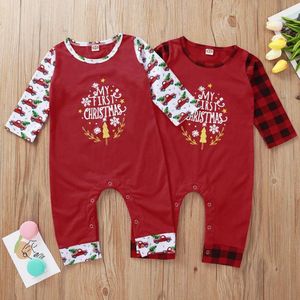 Pagliaccetto di Natale Il mio primo Natale Neonate Tute Lettera Neonato Abiti a maniche lunghe Tutina Natale Abbigliamento per bambini DW5869