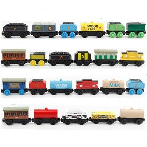 Wooden Railway Magnetic Train Chrismas Car Acessórios Toy For Kids Fit Madeira Biro Tracks presentes
