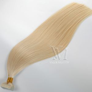 Vmae 100 ٪ Virgen Hish Hair Hair 100g Platinum Blond Golden Brown #60 #613 #1001 Double Drawn Silk Strain Natural Beauty Tape Extension Human Hair No Tangle No Tangle