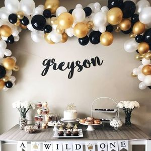 Party Decoration stks Black Gold White Ballon Garland Arch Kit ft Long Voor Afstuderen Evenement Verjaardag Bruiloft Supplies