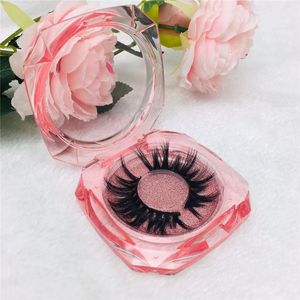 Crystal Square Lashes Boxes Clear Eyelashes Packaging Box Case Plastic Eyelash Storage Container J0802