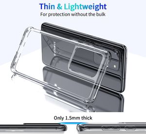 For Samsung Note 20 10 9 8 Ultra Pro S20 S10 5G S9 Plus Crystal Clear Shock Absorbing Protection Thin Phone Cover Case