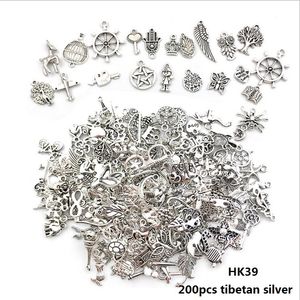 Mixed 200pcs Jewelry Accessory Charms Alloy Tibetan Silver Animal Owl Butterfly Bracelet Accessories for Sale Wholesale