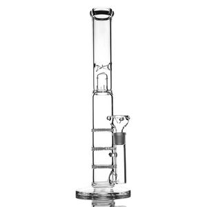 Hookahs Triple Honey Perc Bongs Bongs Glass Water Rury 17,5 cala wysokości 5 mm grubości do palenia