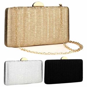 Gold Women Evening Clutch Purse Wedding Prom Cocktail Banket Clutches Purse handväska med guldmetallbeslag för fest 2020