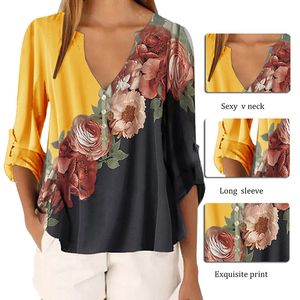 Women Summer Floral Print Women Blouse 5XL Plus Size Blouses Half Sleeve Beach Shirt Office Work Shirts Blusas Feminina Top