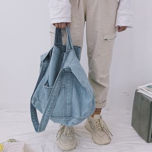 Umhängetaschen EUMOAN Frauen Denim Blau Tasche Design Marke Weibliche Leinwand Jeans Tote Handtaschen Große Vintage Crossbody Reise Mochila