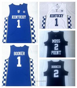Toptan Kentucky Wildcats 1 Booker Lisesi Basketbol Forması NCAA Devin #College Mens Üniversitesi Gömlek ED