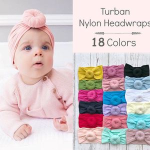 Round Ball Baby Elastic Headband Children Newborn Toddler Nylon Hair bands Turban For Girls Head Wraps Hair Accessories