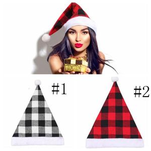 Plaid Christmas Hat Wesołych świąt Bufflao Caps Adultat Warm Xams Hat Bearl Bealica Dekora