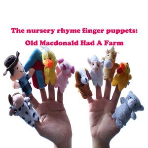 Cartoon Farm Djur Farder Finger Puppet, Gamla Macdonald hade en gård, tidig utbildning plysch leksak, förälder-barn interaktion, xmas