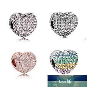 20PCS Alloy Heart Beads Charms For Pandora DIY Jewelry European Bracelets Bangles Women Girls Best Gifts B018