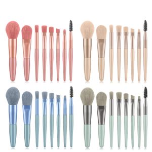 2020 mini Travel Portable makeup brush sets wooden handle synthetic hair cheaper price good quality