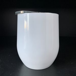 12 once vino tumbler sublimazione a forma di uovo bottiglia doppia parete impermeabile a prova di perdita isolante boccetta sottovuoto thermos tumbler con coperchio