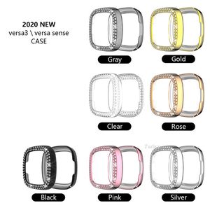 Crystal PC Screen Protector Soft Cover f￶r Fitbit Versa 3 / Sense Watch Case Bumper Scratch Resistent Shell Accessories mode Partihandel