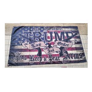 2° emendamento Trump Flags 3x5ft, stampa digitale su un lato con l'80%, pubblicità per esterni e interni, spedizione gratuita