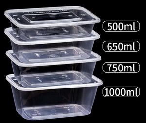500 650 750ml 1000ml caixa de alimentos descartável retirada caso retângulo forma recipiente de alimentos para o titular do alimento de bolo 300pcs / lote livre transporte rápido
