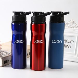 Partihandel 26oz 750ml Utomhus Cykling Flaskor Jogging Enkelvägg Bärbar Rostfritt Stål Vattenflaska BPA Gratis Vuxen Kids Drinking Flask