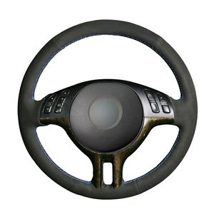 DIY Black Suede Car Steering Wheel Cover for BMW E39 E46 325i E53 X5 Accessories Parts