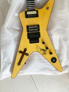 Costumbre Dimebag Darrell Wash guitarra eléctrica del olmo pegatinas Cruz del Sur embutido cuerpo Hardware Negro por encargo guitarras de la firma