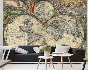 Custom Photo 3d Wallpaper Nautical Ancient Map Background Wall Home Decor Living Room Bedroom Wallcovering HD Wallpaper