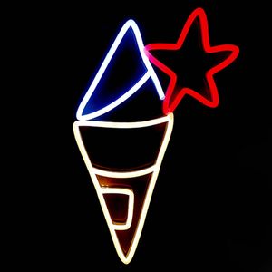 Ice Cream With Star Sign Bar KTV shop Bedroom wall decoration handmade neon light 12 V Super Bright