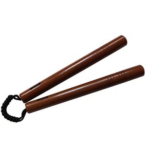 Wholesale- Rosewood Nunchakus Solid Wood Twisted Sticks Martial Arts Nunchaku Stainless Steel Performance Training Two Sticks Bruce Lee