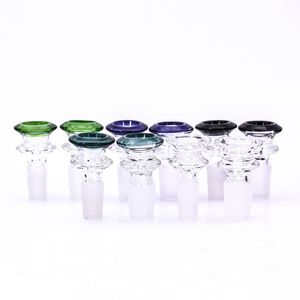 Glass Bowl Hookahs färg 14mm 18mm mix bong skålar manlig bit för vatten rör dab rigg rökning grossist