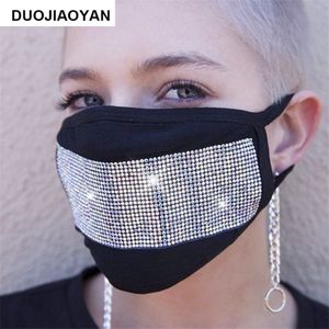 Maschera con strass scintillanti Maschere per il viso da discoteca per feste in maschera da ballo in cristallo Bling nero per donne e ragazze