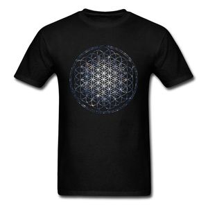 2020 T-shirt di marca da uomo Mandala T-shirt Fiore della vita Geometria sacra Top Tees Maglietta grafica in cotone Star Cluster Abiti Chic