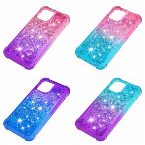 İPhone 15 için QuickSand Şok geçirmez Kılıflar 14 13 12 12 11 PRO XR XS MAX 8 7 6 SAMSUNG NOT 20 Pro Glitter Heart Gradient Metalik Bling Sıvı Yumuşak TPU TPU Telefon Kapakları