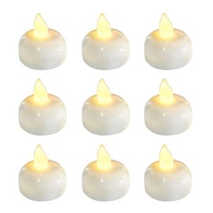 Pack of 6 Flickering Flameless Waterproof Candles Lamp Floating On Water Led Plastic Battery Operated Tea Lights For Pool Spa